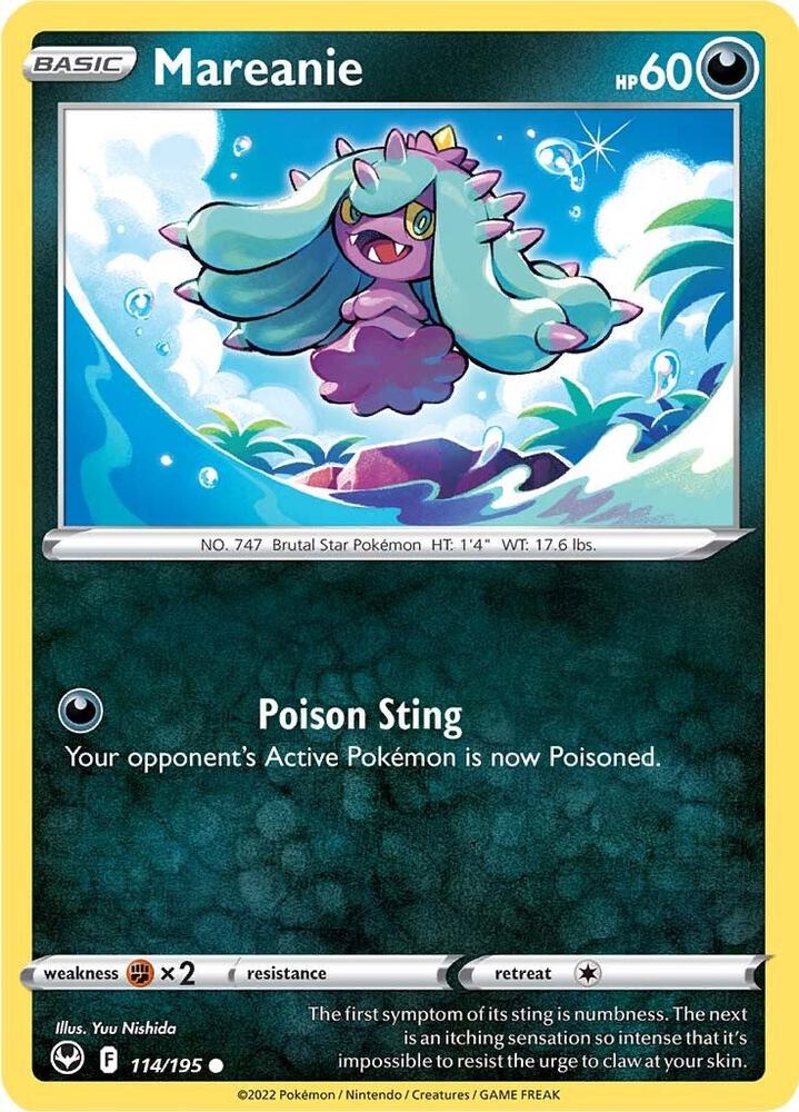 Mareanie 114/195 card from SWSH12: Silver Tempest