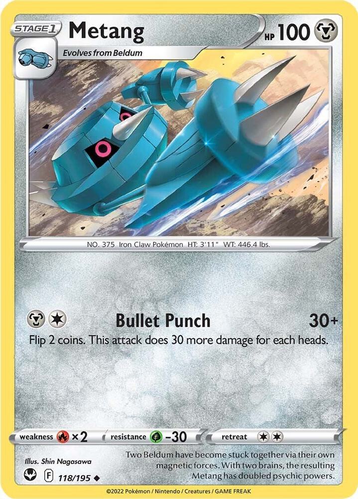 Metang 118/195 card from SWSH12: Silver Tempest