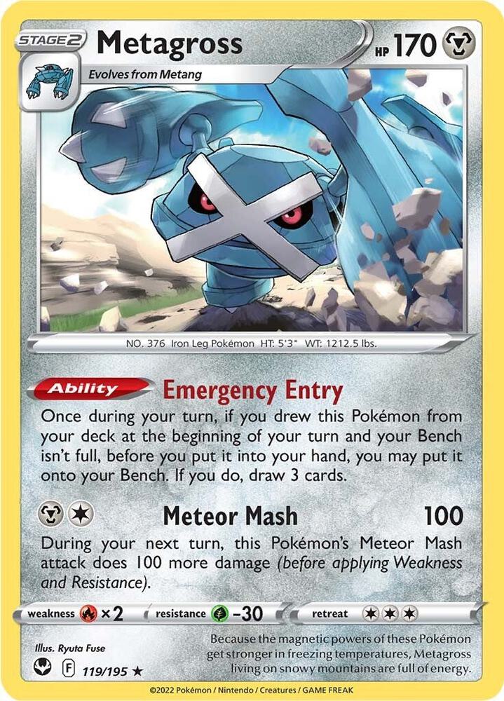 Metagross 119/195 card from SWSH12: Silver Tempest