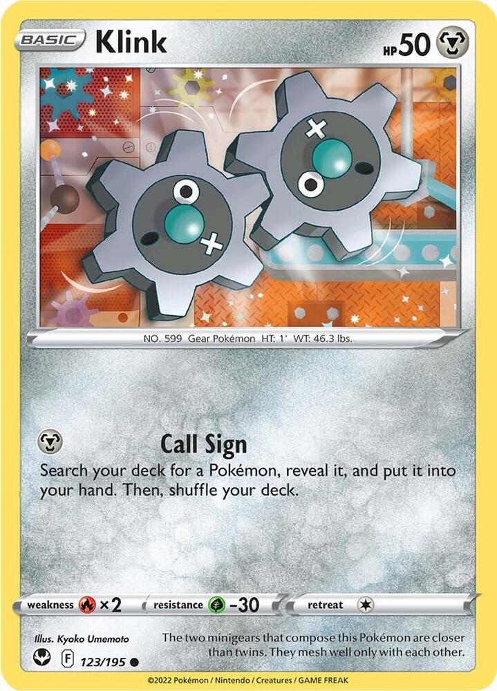 Klink 123/195 card from SWSH12: Silver Tempest
