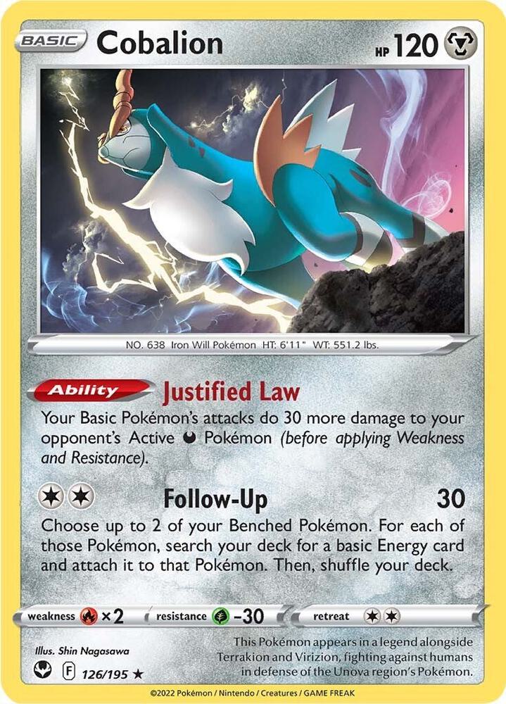 Cobalion 126/195 card from SWSH12: Silver Tempest