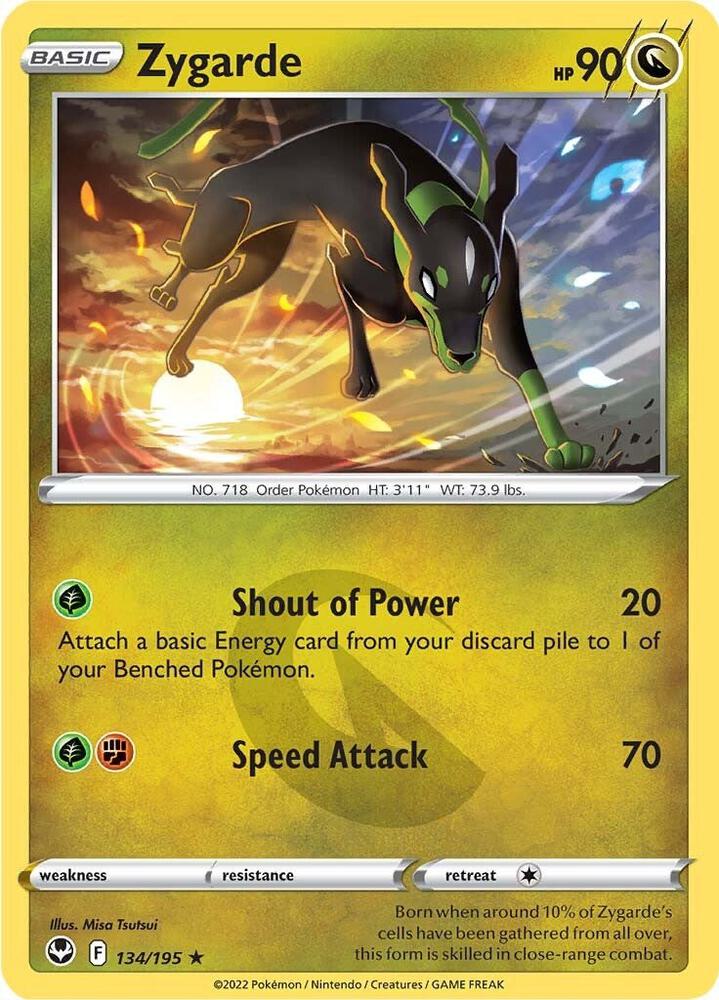 Zygarde 134/195 card from SWSH12: Silver Tempest