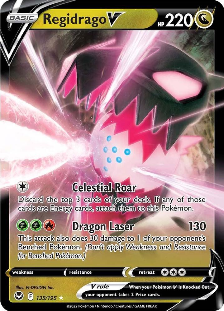 Regidrago V 135/195 card from SWSH12: Silver Tempest