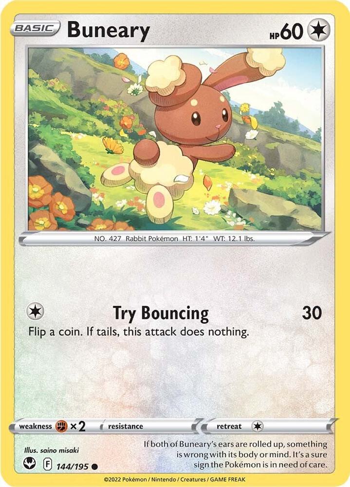 Buneary 144/195 card from SWSH12: Silver Tempest