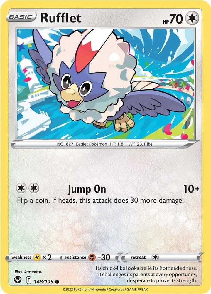 Rufflet 148/195 card from SWSH12: Silver Tempest