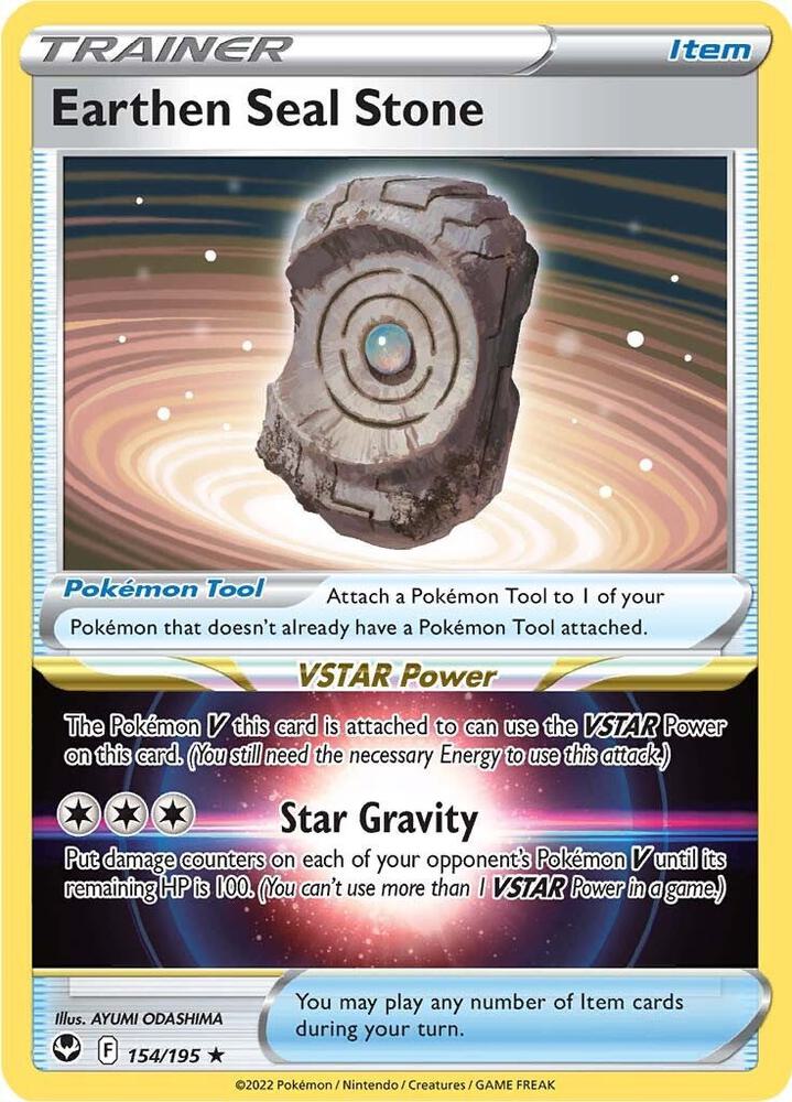 Earthen Seal Stone 154/195 card from SWSH12: Silver Tempest
