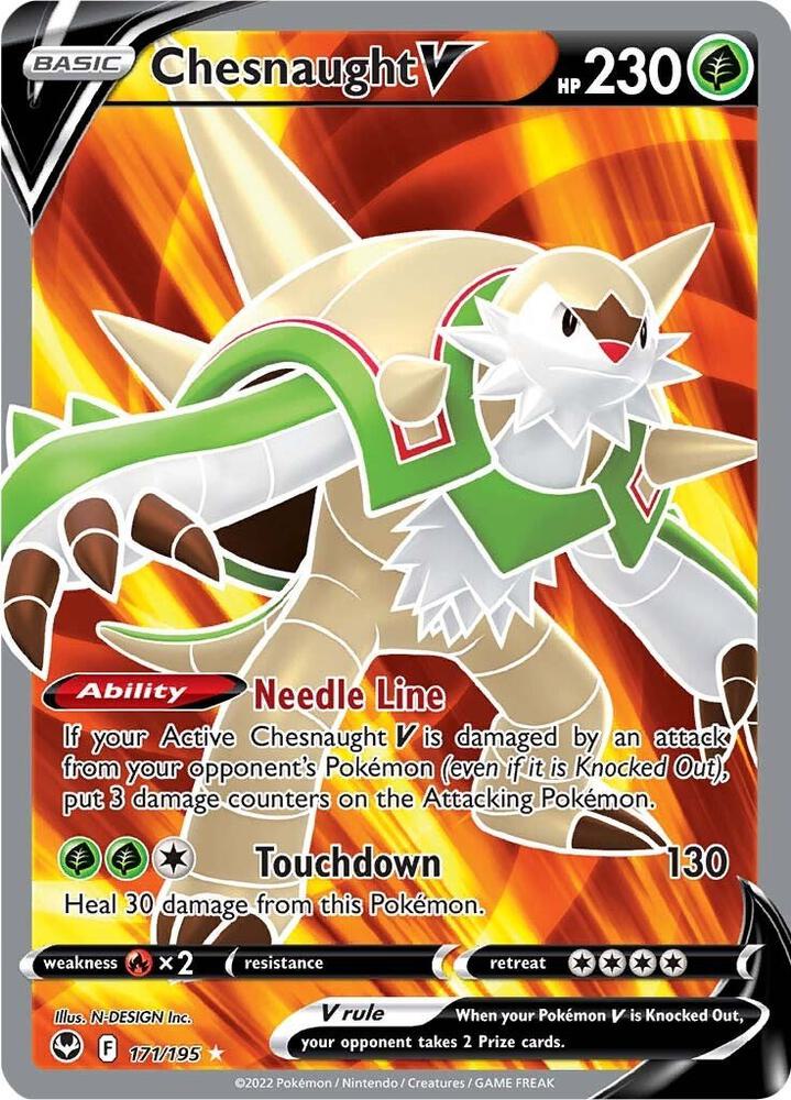 Chesnaught V (Full Art) 171/195 card from SWSH12: Silver Tempest