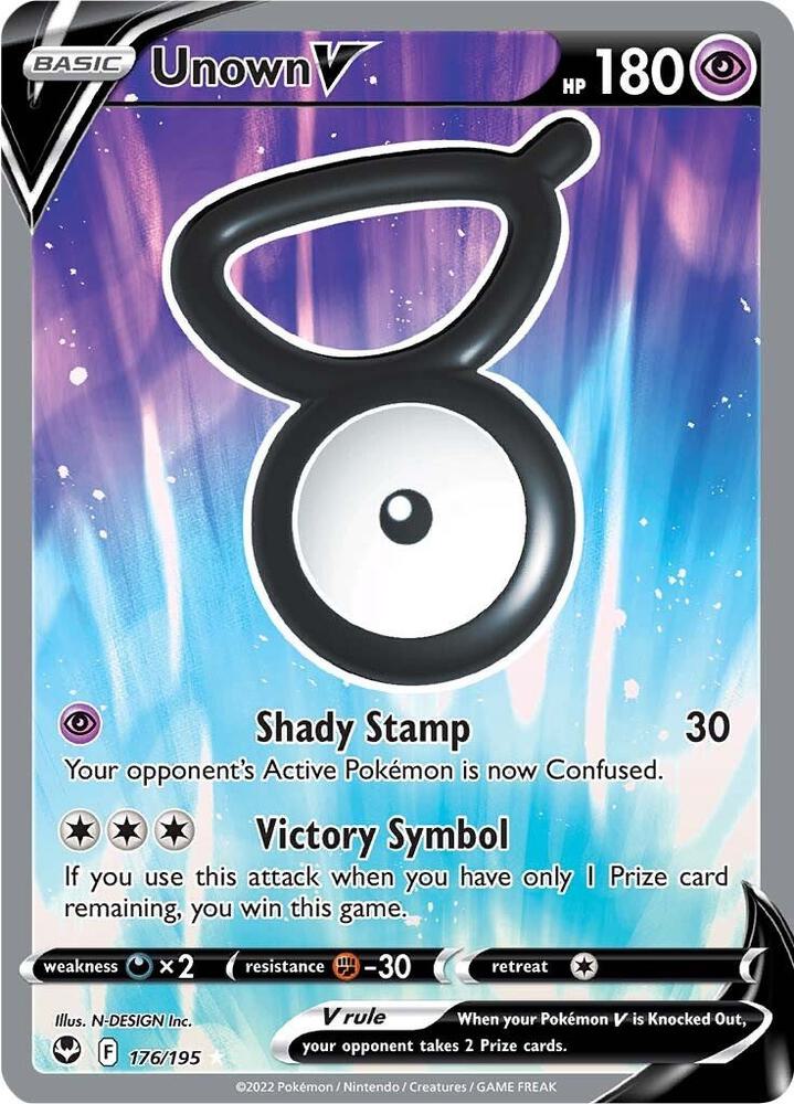 Unown V (Full Art) 176/195 card from SWSH12: Silver Tempest