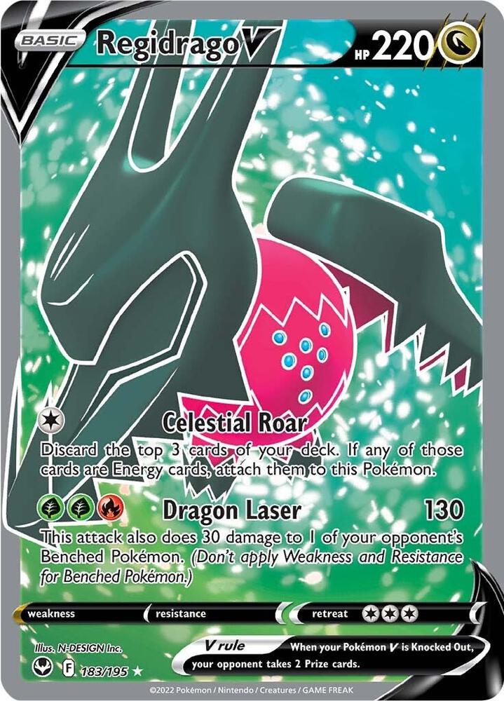 Regidrago V (Full Art) 183/195 card from SWSH12: Silver Tempest