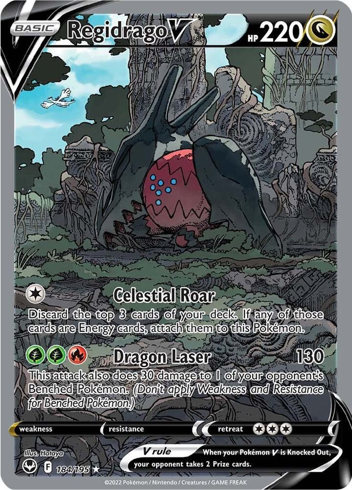 Regidrago V (Alternate Full Art) 184/195 card from SWSH12: Silver Tempest