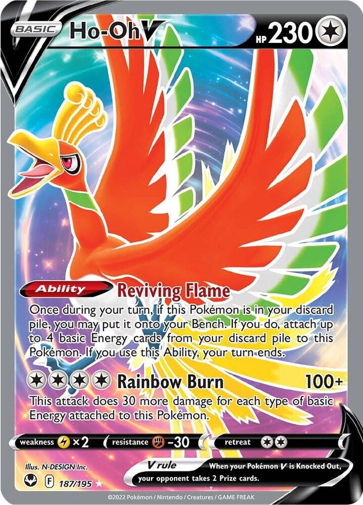 Ho-Oh V (Full Art) 187/195 card from SWSH12: Silver Tempest