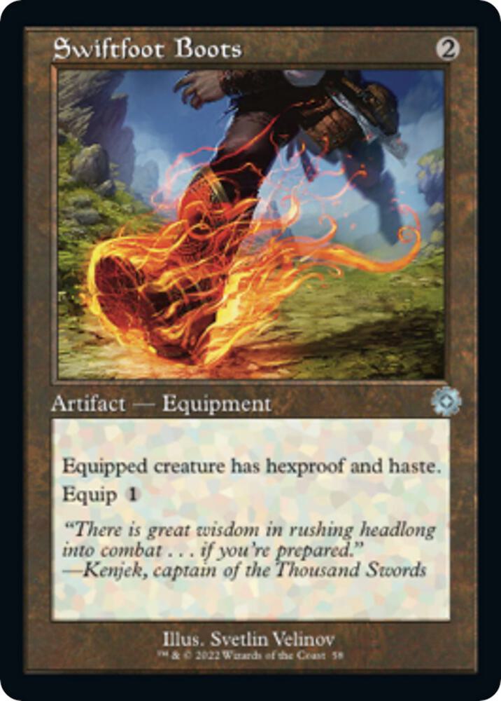 Swiftfoot Boots 58 card from The Brothers' War: Retro Frame Artifacts
