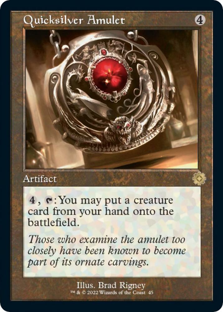 Quicksilver Amulet 45 card from The Brothers' War: Retro Frame Artifacts