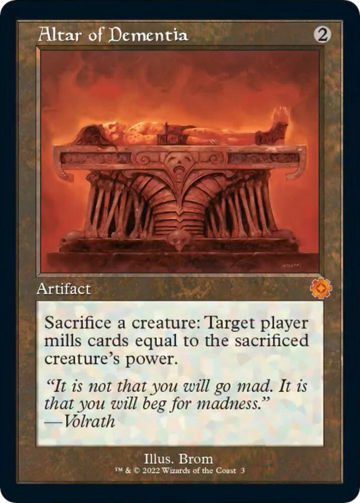 Altar of Dementia 3 card from The Brothers' War: Retro Frame Artifacts