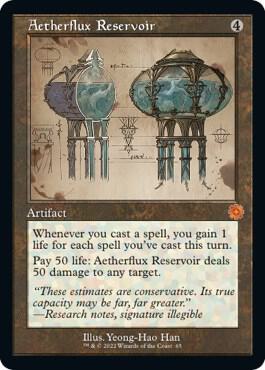 Aetherflux Reservoir (Schematic) 65 card from The Brothers' War: Retro Frame Artifacts