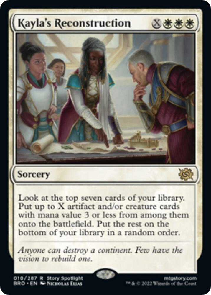 Kayla's Reconstruction 10 card from The Brothers' War