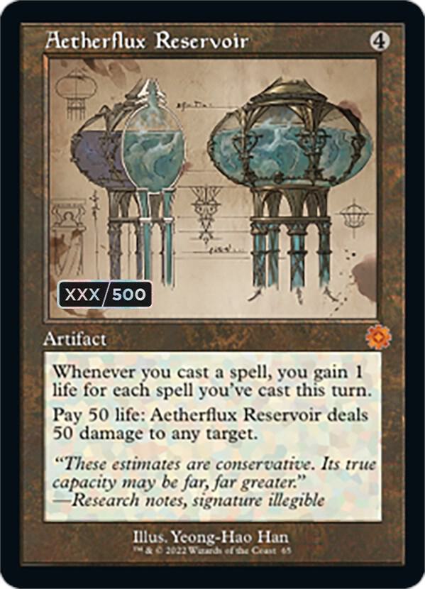 Aetherflux Reservoir (Schematic) (Serial Numbered) 65 card from The Brothers' War: Retro Frame Artifacts