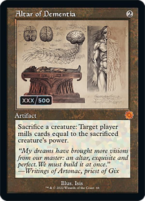 Altar of Dementia (Schematic) (Serial Numbered) 66 card from The Brothers' War: Retro Frame Artifacts