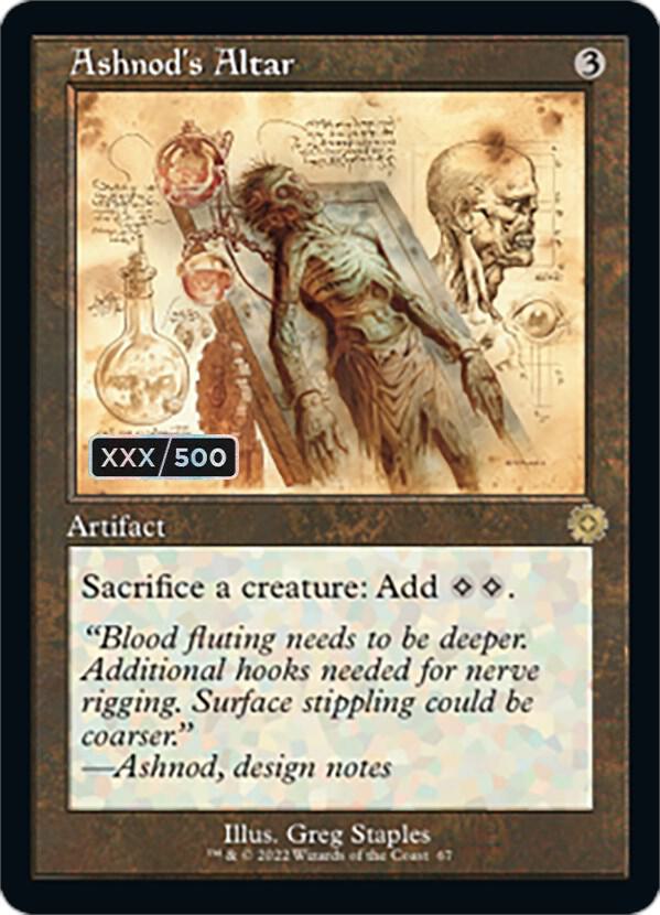 Ashnod's Altar (Schematic) (Serial Numbered) 67 card from The Brothers' War: Retro Frame Artifacts