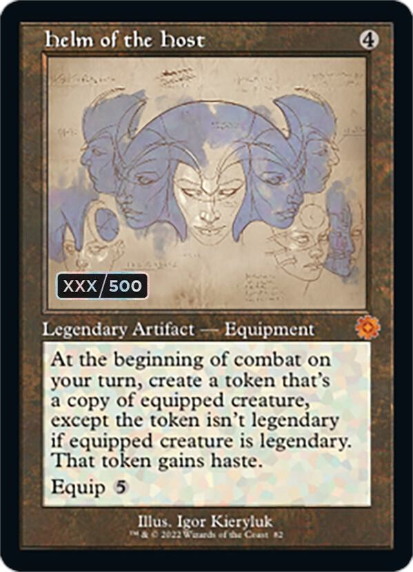 Helm of the Host (Schematic) (Serial Numbered) 82 card from The Brothers' War: Retro Frame Artifacts