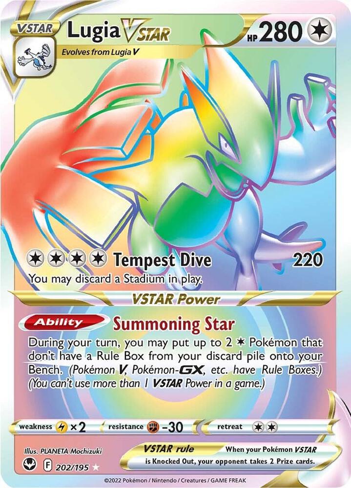 Lugia VSTAR (Secret) (202) 202/195 card from SWSH12: Silver Tempest