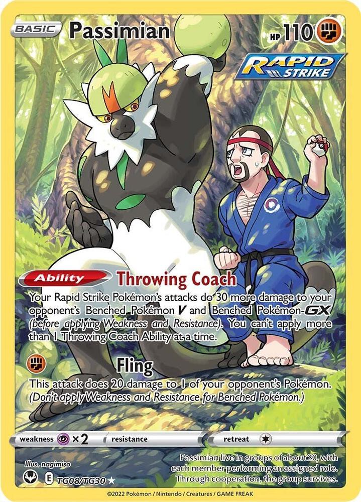 Passimian TG08/TG30 card from SWSH12: Silver Tempest Trainer Gallery