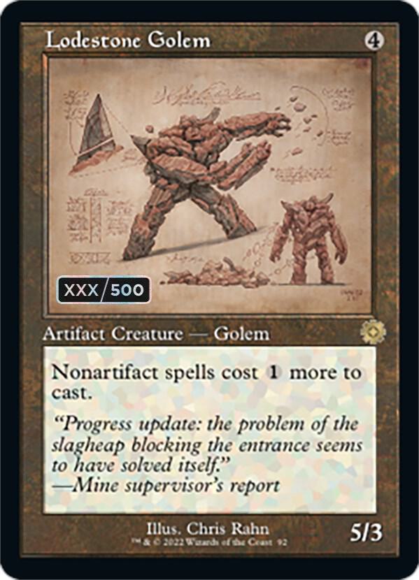 Lodestone Golem (Schematic) (Serial Numbered) 92 card from The Brothers' War: Retro Frame Artifacts