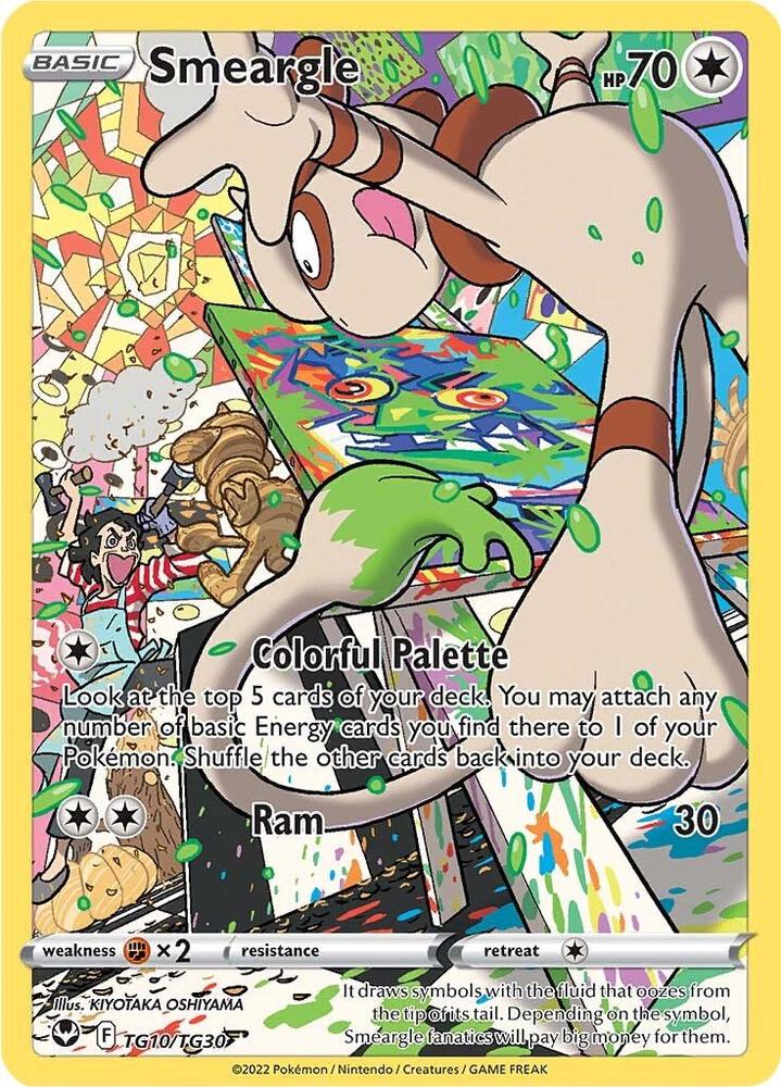 Smeargle TG10/TG30 card from SWSH12: Silver Tempest Trainer Gallery