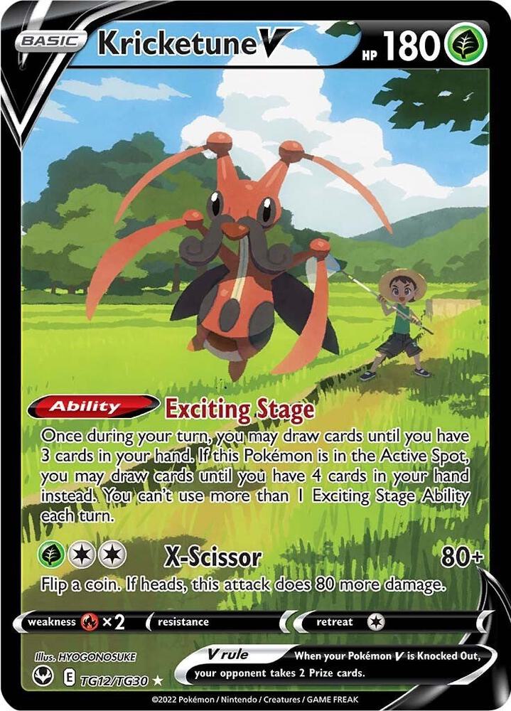 Kricketune V TG12/TG30 card from SWSH12: Silver Tempest Trainer Gallery