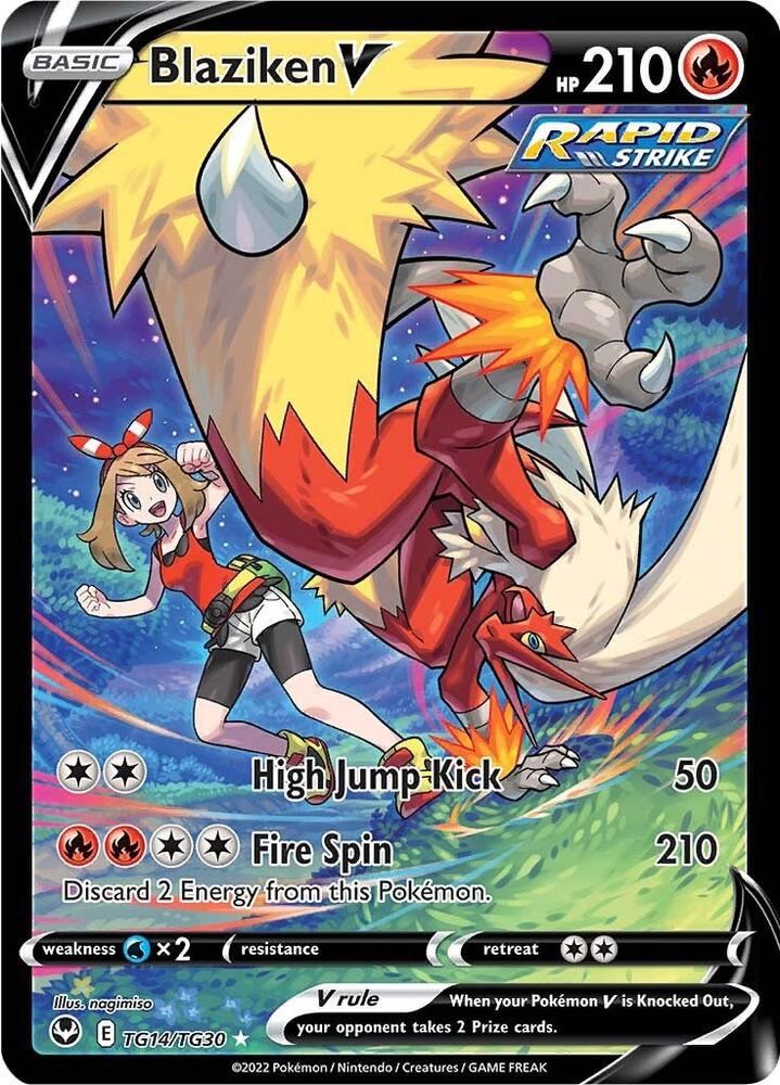 Blaziken V TG14/TG30 card from SWSH12: Silver Tempest Trainer Gallery