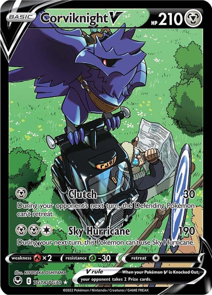 Corviknight V TG18/TG30 card from SWSH12: Silver Tempest Trainer Gallery