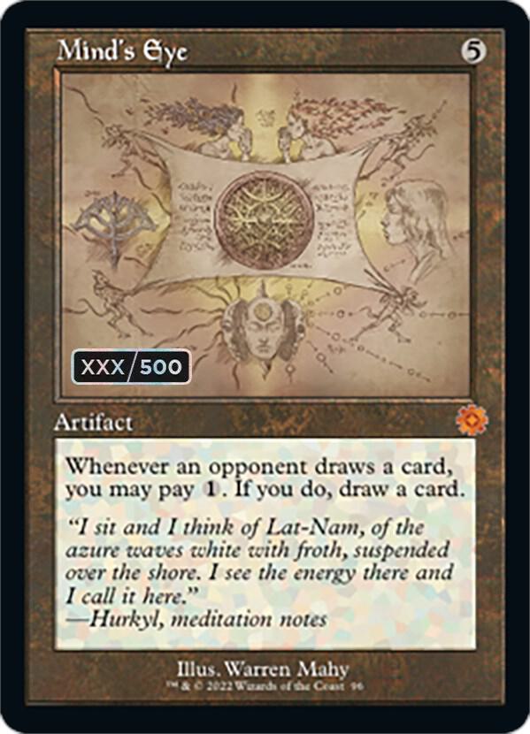 Mind's Eye (Schematic) (Serial Numbered) 96 card from The Brothers' War: Retro Frame Artifacts
