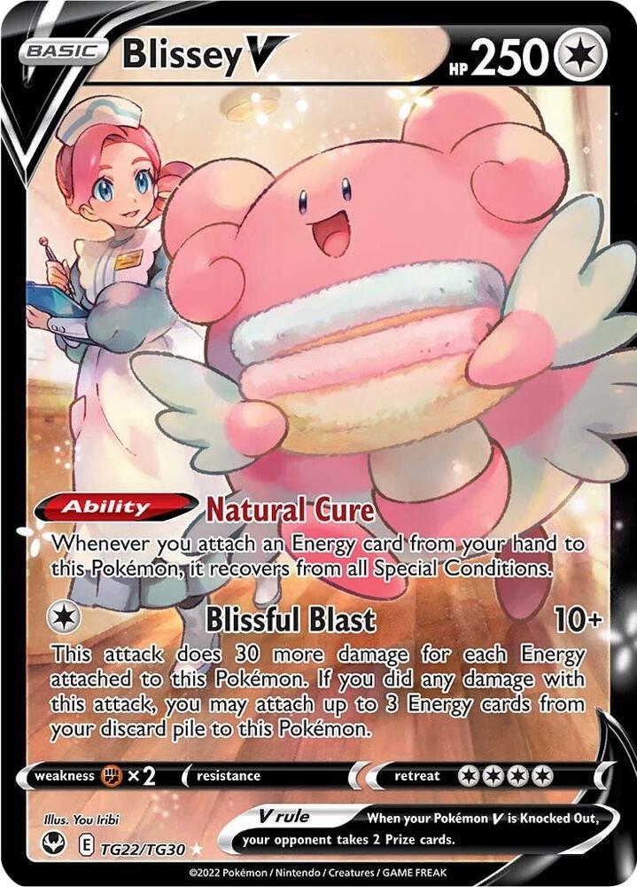 Blissey V TG22/TG30 card from SWSH12: Silver Tempest Trainer Gallery