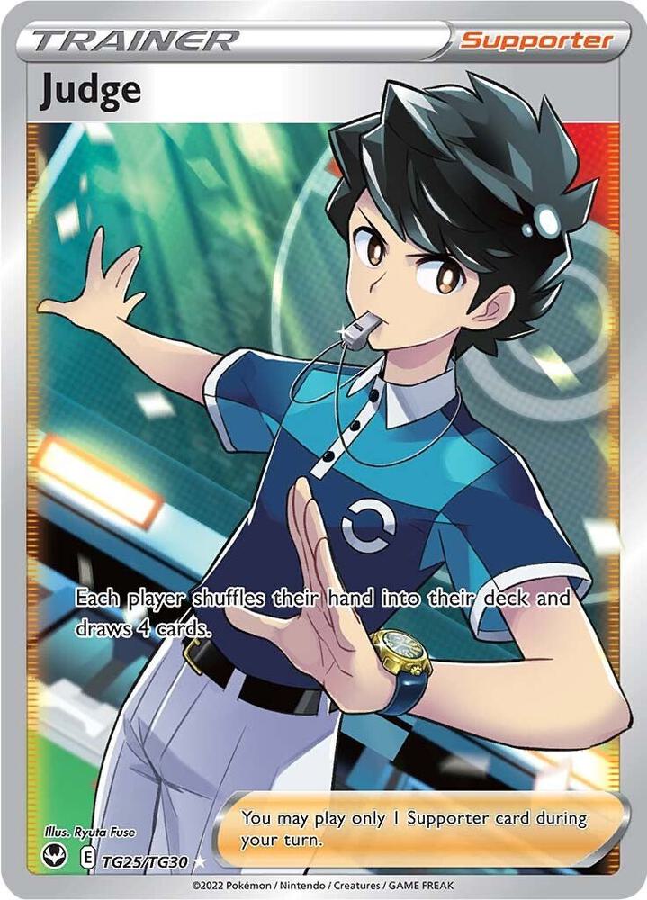 Judge TG25/TG30 card from SWSH12: Silver Tempest Trainer Gallery