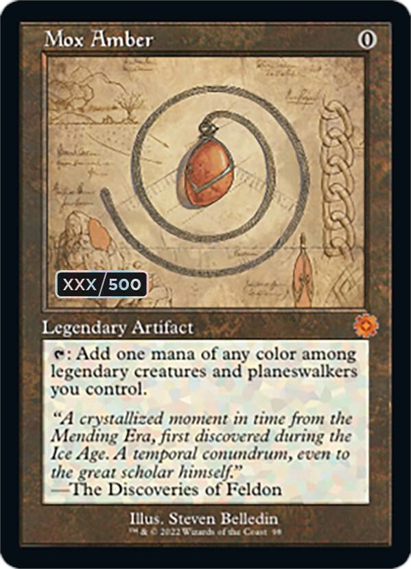 Mox Amber (Schematic) (Serial Numbered) 98 card from The Brothers' War: Retro Frame Artifacts