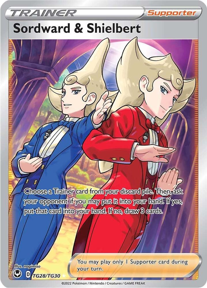 Sordward & Shielbert TG28/TG30 card from SWSH12: Silver Tempest Trainer Gallery
