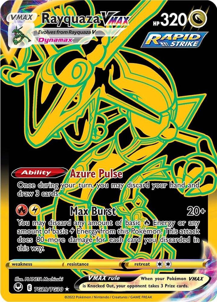 Rayquaza VMAX (Secret) TG29/TG30 card from SWSH12: Silver Tempest Trainer Gallery