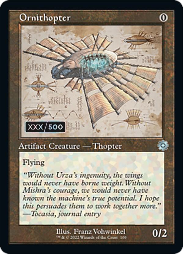 Ornithopter (Schematic) (Serial Numbered) 100 card from The Brothers' War: Retro Frame Artifacts