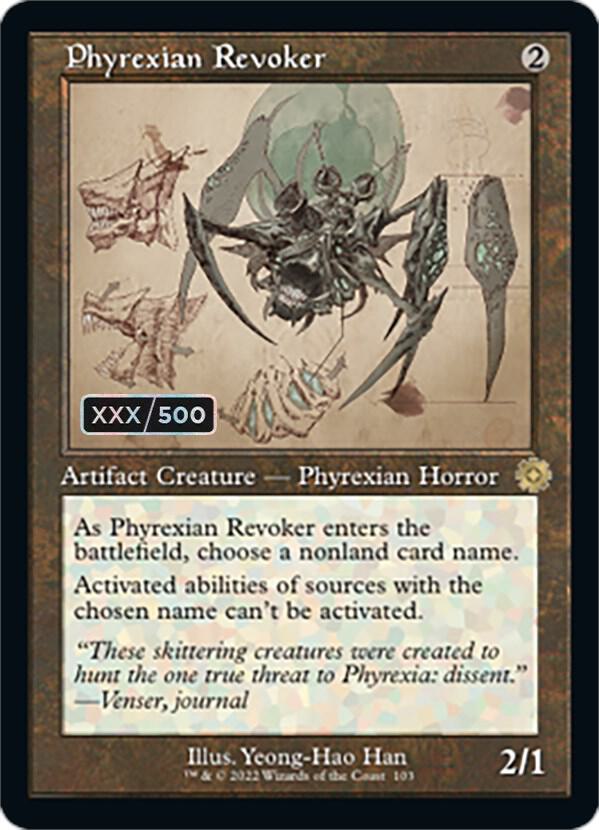 Phyrexian Revoker (Schematic) (Serial Numbered) 103 card from The Brothers' War: Retro Frame Artifacts