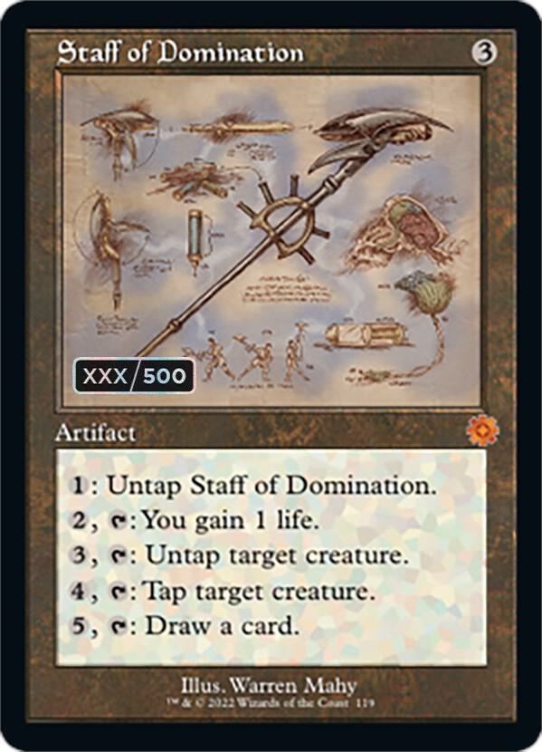 Staff of Domination (Schematic) (Serial Numbered) 119 card from The Brothers' War: Retro Frame Artifacts
