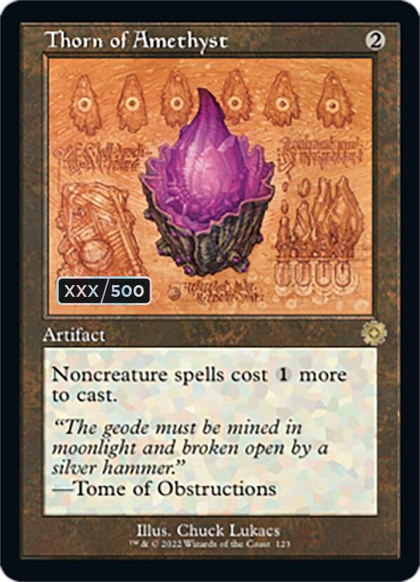 Thorn of Amethyst (Schematic) (Serial Numbered) 123 card from The Brothers' War: Retro Frame Artifacts
