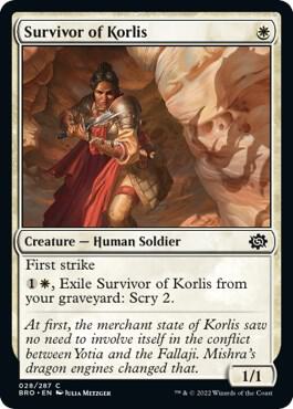 Survivor of Korlis 28 card from The Brothers' War