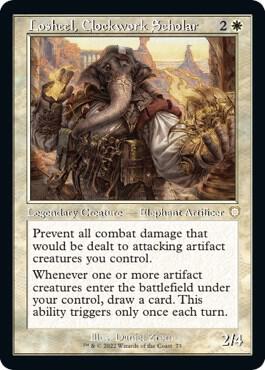 Losheel, Clockwork Scholar (Retro Frame) 73 card from Commander: The Brothers' War