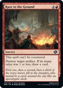 Raze to the Ground 149 card from The Brothers' War