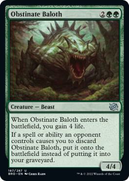 Obstinate Baloth 187 card from The Brothers' War