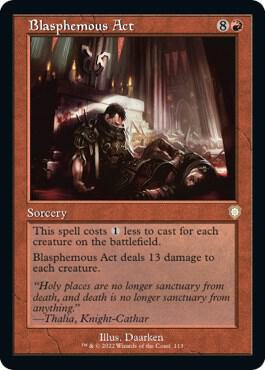Blasphemous Act (Retro Frame) 113 card from Commander: The Brothers' War