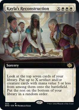 Kayla's Reconstruction (Extended Art) 303 card from The Brothers' War