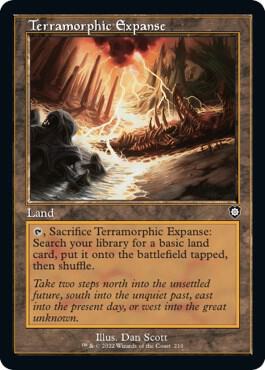 Terramorphic Expanse (Retro Frame) 210 card from Commander: The Brothers' War
