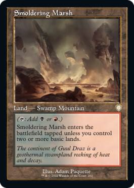 Smoldering Marsh (Retro Frame) 202 card from Commander: The Brothers' War