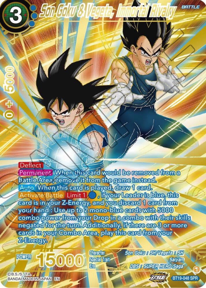 Son Goku & Vegeta, Immortal Rivalry (SPR) BT19-048 card from Fighter's Ambition